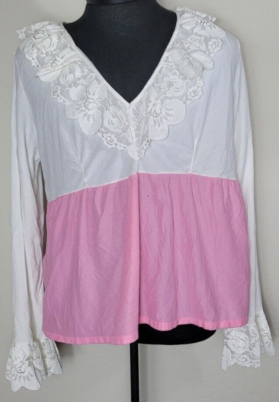 Gaymode Pennys Vintage Pink Top Blouse Shirt Size Large
